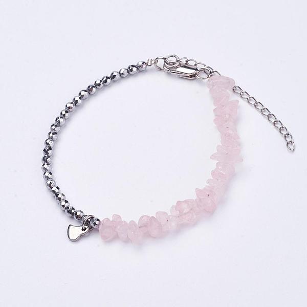 PandaHall Natural Rose Quartz Bracelets, with Electroplate Non-magnetic Synthetic Hematite Beads, 316 Surgical Stainless Steel Heart Charms...
PandaHall Natural Rose Quartz Bracelets, with Electroplate Non-magnetic Synthetic Hematite Beads, 316 Surgical Stainless Steel Heart Charms...