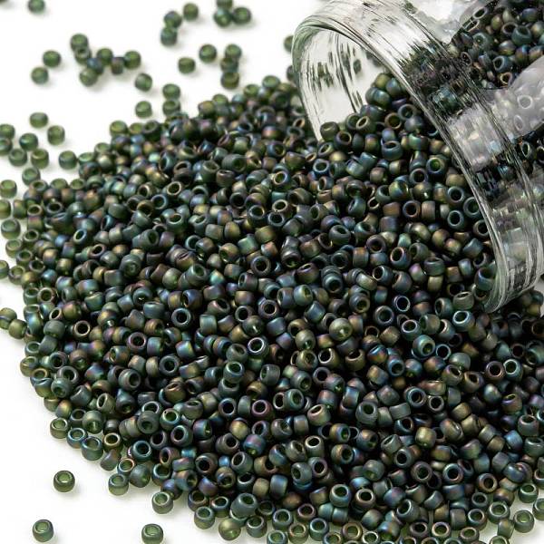 PandaHall TOHO Round Seed Beads, Japanese Seed Beads, (180F) Transparent AB Frost Olivine, 15/0, 1.5mm, Hole: 0.7mm, about 3000pcs/10g Glass..., Green
PandaHall TOHO Round Seed Beads, Japanese Seed Beads, (180F) Transparent AB Frost Olivine, 15/0, 1.5mm, Hole: 0.7mm, about 3000pcs/10g Glass..., Green