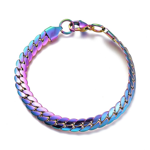 PandaHall Men's 304 Stainless Steel Cuban Link Chain Bracelets, with Lobster Claw Clasps, Rainbow Color, 7-1/8 inch(18.1cm), 6.3mm 304...
PandaHall Men's 304 Stainless Steel Cuban Link Chain Bracelets, with Lobster Claw Clasps, Rainbow Color, 7-1/8 inch(18.1cm), 6.3mm 304...