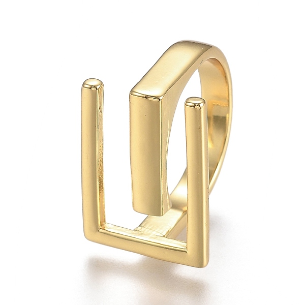 PandaHall Adjustable Brass Cuff Rings, Open Rings, Long-Lasting Plated, Rectangle, Real 18K Gold Plated, US Size 7(17.3mm) Brass
PandaHall Adjustable Brass Cuff Rings, Open Rings, Long-Lasting Plated, Rectangle, Real 18K Gold Plated, US Size 7(17.3mm) Brass