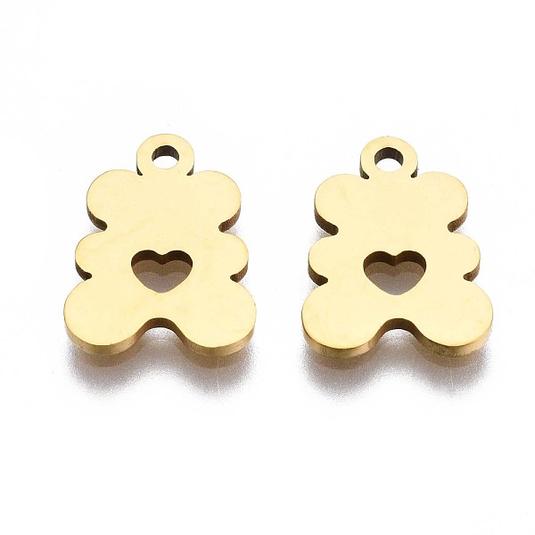 PandaHall 201 Stainless Steel Charms, Laser Cut Pendants, Bear with Heart, Golden, 12.5x9x1mm, Hole: 1.2mm 201 Stainless Steel Bear
PandaHall 201 Stainless Steel Charms, Laser Cut Pendants, Bear with Heart, Golden, 12.5x9x1mm, Hole: 1.2mm 201 Stainless Steel Bear