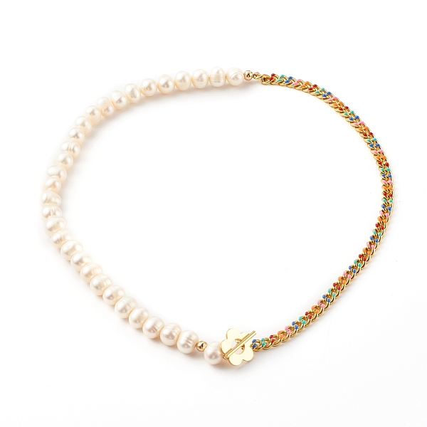 PandaHall Brass Enamel Curb Chain Necklaces, with Round Natural Pearl Beads and Toggle Clasps, Real 18K Gold Plated, Colorful, 17.12 inch...
PandaHall Brass Enamel Curb Chain Necklaces, with Round Natural Pearl Beads and Toggle Clasps, Real 18K Gold Plated, Colorful, 17.12 inch...