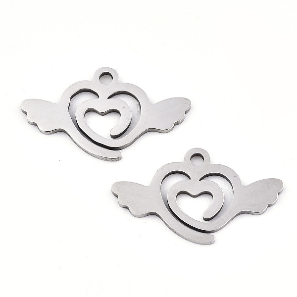 PandaHall 201 Stainless Steel Charms, Laser Cut, Flying Heart, Stainless Steel Color, 12.5x21x0.9mm, Hole: 1.6mm 201 Stainless Steel Heart
PandaHall 201 Stainless Steel Charms, Laser Cut, Flying Heart, Stainless Steel Color, 12.5x21x0.9mm, Hole: 1.6mm 201 Stainless Steel Heart