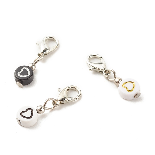PandaHall Craft Style Acrylic Pendants Decoration, with Zinc Alloy Lobster Claw Clasps and Iron Spacer Beads, Flat Round with Heart, Mixed..., Multicolor
PandaHall Craft Style Acrylic Pendants Decoration, with Zinc Alloy Lobster Claw Clasps and Iron Spacer Beads, Flat Round with Heart, Mixed..., Multicolor