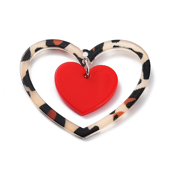PandaHall Valentine's Day Opaque Acrylic Pendants, with Iron Jump Rings, Leopard Print Heart, Red, 35x42x2mm, Hole: 1.8mm Iron+Acrylic Heart...
PandaHall Valentine's Day Opaque Acrylic Pendants, with Iron Jump Rings, Leopard Print Heart, Red, 35x42x2mm, Hole: 1.8mm Iron+Acrylic Heart...