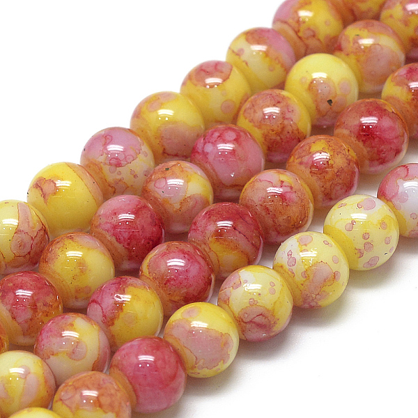 PandaHall Baking Painted Glass Beads Strands, Swirl Glass Beads, Round, Gold, 8~8.5mm, Hole: 1.5mm, about 100~105pcs/strand, 31.8 inch...
PandaHall Baking Painted Glass Beads Strands, Swirl Glass Beads, Round, Gold, 8~8.5mm, Hole: 1.5mm, about 100~105pcs/strand, 31.8 inch...