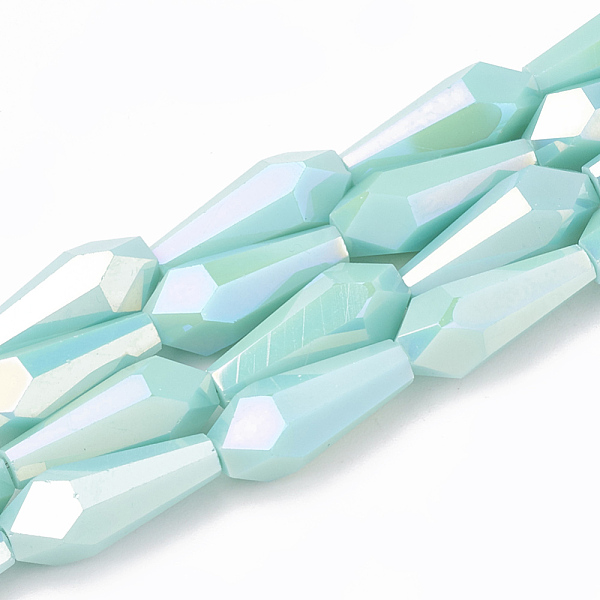 PandaHall Electroplate Opaque Solid Color Glass Beads Strands, Faceted, Vase, Pale Turquoise, 14x6x6mm, Hole: 1.2mm, about 50pcs/strand..., Cyan
PandaHall Electroplate Opaque Solid Color Glass Beads Strands, Faceted, Vase, Pale Turquoise, 14x6x6mm, Hole: 1.2mm, about 50pcs/strand..., Cyan
