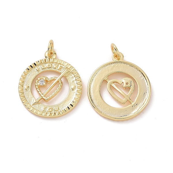 PandaHall Brass Cubic Zirconia Pendants, with Jump Ring, Flat Round with Heart & Arrow & Word I LOVE YOU Charm, for Valentine's Day, Real..., Clear
PandaHall Brass Cubic Zirconia Pendants, with Jump Ring, Flat Round with Heart & Arrow & Word I LOVE YOU Charm, for Valentine's Day, Real..., Clear