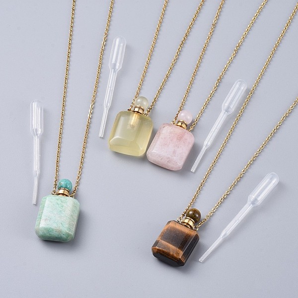 PandaHall Natural Mixed Stone Perfume Bottle Pendant Necklaces, with Brass Cable Chains, Lobster Claw Claspsnd Plastic Dropper, Golden...
PandaHall Natural Mixed Stone Perfume Bottle Pendant Necklaces, with Brass Cable Chains, Lobster Claw Claspsnd Plastic Dropper, Golden...
