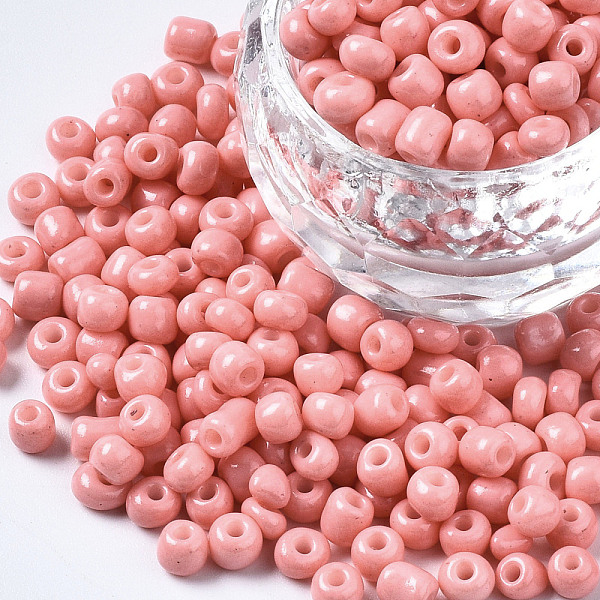 PandaHall 6/0 Glass Seed Beads, Baking Paint, Round Hole, Round, Light Coral, 4~5x3~5mm, Hole: 1.2~1.5mm, about 4500pcs/Pound Glass
PandaHall 6/0 Glass Seed Beads, Baking Paint, Round Hole, Round, Light Coral, 4~5x3~5mm, Hole: 1.2~1.5mm, about 4500pcs/Pound Glass