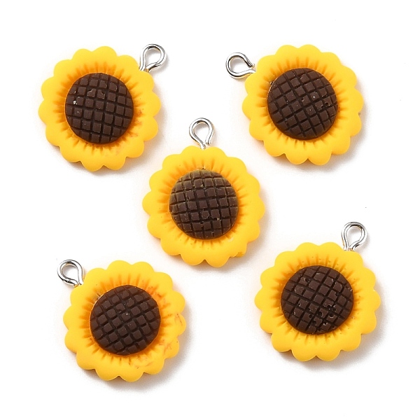 PandaHall Resin Pendants, with Platinum Iron Peg Bail, Sunflower, Gold, 24x19.5x5mm, Hole: 2mm Resin Flower Gold
PandaHall Resin Pendants, with Platinum Iron Peg Bail, Sunflower, Gold, 24x19.5x5mm, Hole: 2mm Resin Flower Gold