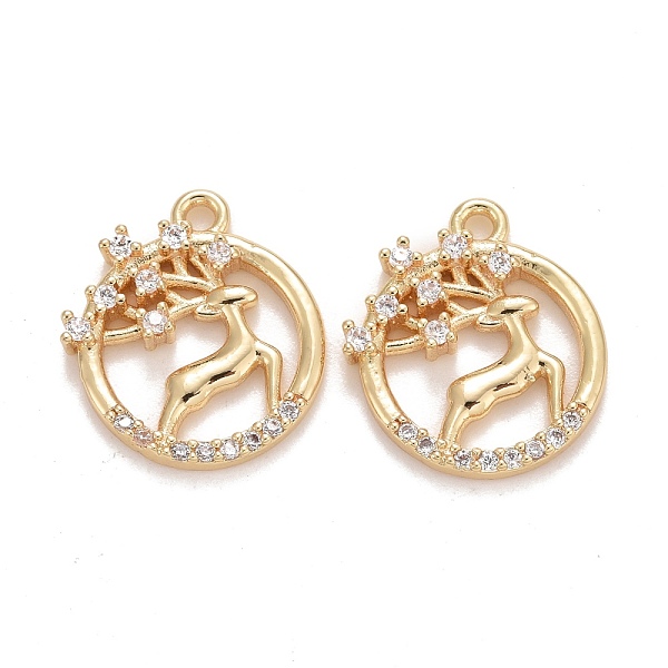 PandaHall Rack Plating Brass Micro Pave Clear Cubic Zirconia Charms, Long-Lasting Plated, Lead Free & Cadmium Free, Flat Round with Deer...
PandaHall Rack Plating Brass Micro Pave Clear Cubic Zirconia Charms, Long-Lasting Plated, Lead Free & Cadmium Free, Flat Round with Deer...