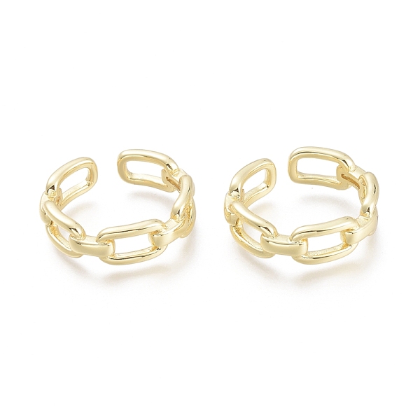 PandaHall Brass Cuff Rings, Open Rings, Cable Chain Shape, Real 18K Gold Plated, Size 7, Inner Diameter: 17mm Brass
PandaHall Brass Cuff Rings, Open Rings, Cable Chain Shape, Real 18K Gold Plated, Size 7, Inner Diameter: 17mm Brass