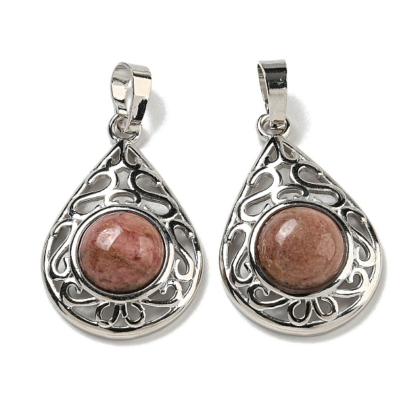 PandaHall Natural Rhodonite Pendants, Rack Plating Brass Hollow Teardrop Charms, Cadmium Free & Lead Free, Platinum, 29.5x19.5x7.5mm, Hole...
PandaHall Natural Rhodonite Pendants, Rack Plating Brass Hollow Teardrop Charms, Cadmium Free & Lead Free, Platinum, 29.5x19.5x7.5mm, Hole...