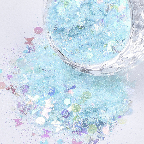 PandaHall Ornament Accessories, PVC Plastic Paillette/Sequins Beads, No Hole/Undrilled Beads, Mixed Shapes, Light Sky Blue, 1~5x1~5x0.1mm...
PandaHall Ornament Accessories, PVC Plastic Paillette/Sequins Beads, No Hole/Undrilled Beads, Mixed Shapes, Light Sky Blue, 1~5x1~5x0.1mm...