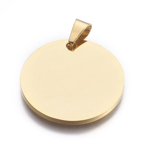 PandaHall 304 Stainless Steel Stamping Blank Tag Pendants, Flat Round, Golden, 30x2mm, Hole: 4.5x9mm 304 Stainless Steel Flat Round
PandaHall 304 Stainless Steel Stamping Blank Tag Pendants, Flat Round, Golden, 30x2mm, Hole: 4.5x9mm 304 Stainless Steel Flat Round