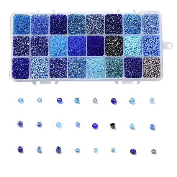 PandaHall 600G 24 Colors Glass Seed Beads, Round, Mixed Color, 12/0, 1.5~2.5x1.5~2mm, Hole: 0.5~1mm, 25g/color Glass Multicolor
PandaHall 600G 24 Colors Glass Seed Beads, Round, Mixed Color, 12/0, 1.5~2.5x1.5~2mm, Hole: 0.5~1mm, 25g/color Glass Multicolor