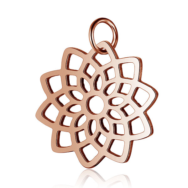 PandaHall 304 Stainless Steel Pendants, Flower, Rose Gold, 16.5x16x1mm, Hole: 3mm 304 Stainless Steel Flower
PandaHall 304 Stainless Steel Pendants, Flower, Rose Gold, 16.5x16x1mm, Hole: 3mm 304 Stainless Steel Flower