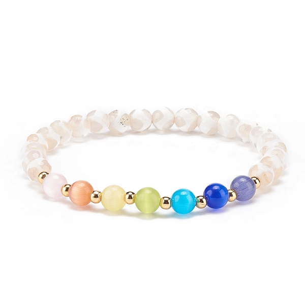 PandaHall Natural Agate & Cat Eye Round Beaded Stretch Bracelet, Gemstone Jewelry for Women, White, Inner Diameter: 2-1/8 inch(5.4cm)...
PandaHall Natural Agate & Cat Eye Round Beaded Stretch Bracelet, Gemstone Jewelry for Women, White, Inner Diameter: 2-1/8 inch(5.4cm)...
