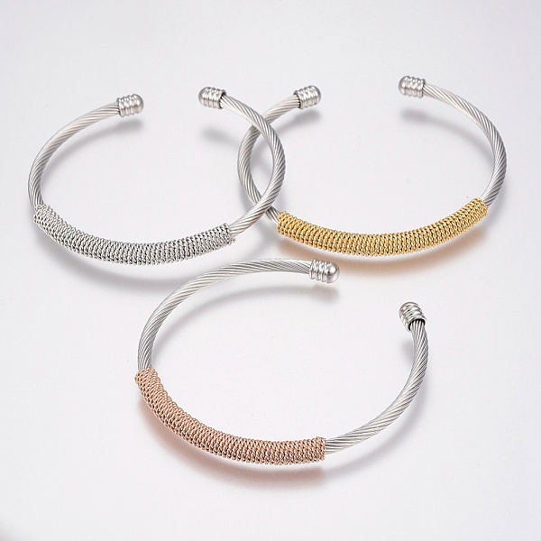 PandaHall 304 Stainless Steel Cuff Bangles Torque Bangles, Mixed Color, 51x57mm(2 inchx2-1/4 inch) 304 Stainless Steel Multicolor
PandaHall 304 Stainless Steel Cuff Bangles Torque Bangles, Mixed Color, 51x57mm(2 inchx2-1/4 inch) 304 Stainless Steel Multicolor