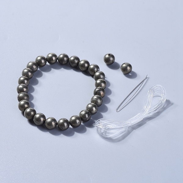 PandaHall Natural Pyrite Round Beads Stretch Bracelets, Packing Box, 2-1/8 inch(5.3cm) Pyrite
PandaHall Natural Pyrite Round Beads Stretch Bracelets, Packing Box, 2-1/8 inch(5.3cm) Pyrite