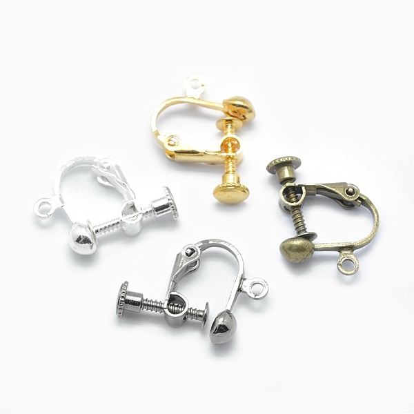 PandaHall Brass Screw On Clip-on Earring Findings, Spiral Ear Clip, For Non-Pierced Ears, Mixed Color, 18x14x3mm, Hole: 1.6mm Brass
PandaHall Brass Screw On Clip-on Earring Findings, Spiral Ear Clip, For Non-Pierced Ears, Mixed Color, 18x14x3mm, Hole: 1.6mm Brass