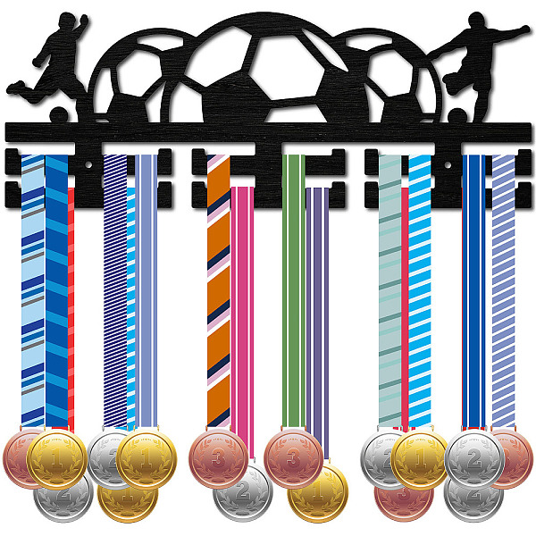 PandaHall Fashion Wood Medal Hanger Holder, 2 Line Display Wall Rack, with Screws & Anchor Plug, Black, Football, 150x400mm, Hole: 5mm Wood...
PandaHall Fashion Wood Medal Hanger Holder, 2 Line Display Wall Rack, with Screws & Anchor Plug, Black, Football, 150x400mm, Hole: 5mm Wood...