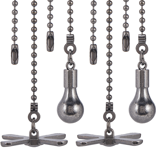 PandaHall Alloy Ceiling Fan Pull Chain Extenders, with Ball Chains, Fan & Bulb Pendant, Gunmetal, 344~350x3mm, 2pcs/set Alloy Mixed Shapes
PandaHall Alloy Ceiling Fan Pull Chain Extenders, with Ball Chains, Fan & Bulb Pendant, Gunmetal, 344~350x3mm, 2pcs/set Alloy Mixed Shapes