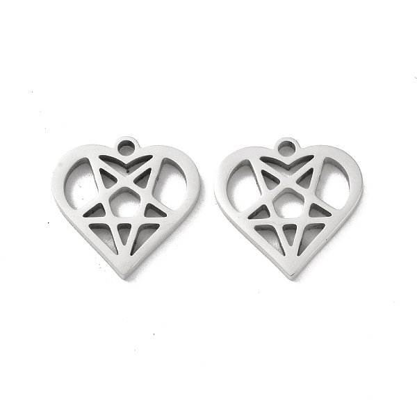 PandaHall 201 Stainless Steel Pendants, Heart with Star Charms, Stainless Steel Color, 15x15x1.5mm, Hole: 1.6mm 201 Stainless Steel Heart
PandaHall 201 Stainless Steel Pendants, Heart with Star Charms, Stainless Steel Color, 15x15x1.5mm, Hole: 1.6mm 201 Stainless Steel Heart