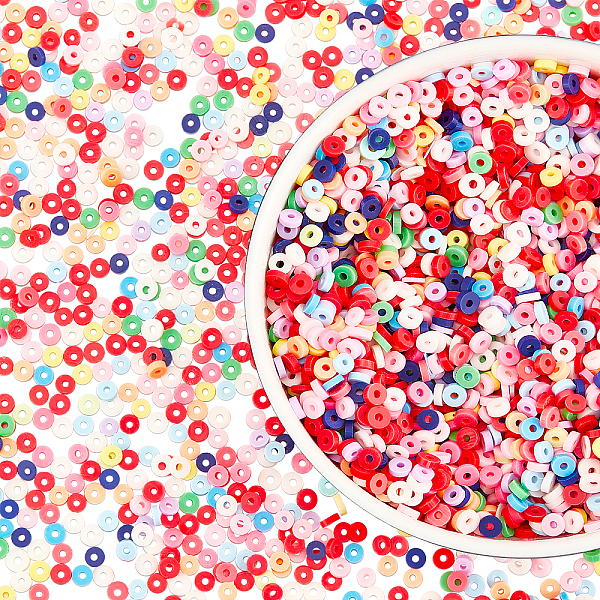 PandaHall SUPERFINDINGS Handmade Polymer Clay Beads, Disc/Flat Round, Heishi Beads, Mixed Color, 3x1mm, Hole: 1mm, about 380~400pcs/strand..., Multicolor
PandaHall SUPERFINDINGS Handmade Polymer Clay Beads, Disc/Flat Round, Heishi Beads, Mixed Color, 3x1mm, Hole: 1mm, about 380~400pcs/strand..., Multicolor