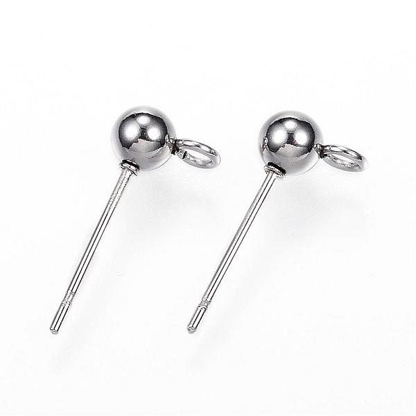 PandaHall 304 Stainless Steel Ball Stud Earring Findings, with Loop, Stainless Steel Color, 15x7x4mm, Hole: 1.7mm, Pin: 0.8mm 304 Stainless...
PandaHall 304 Stainless Steel Ball Stud Earring Findings, with Loop, Stainless Steel Color, 15x7x4mm, Hole: 1.7mm, Pin: 0.8mm 304 Stainless...