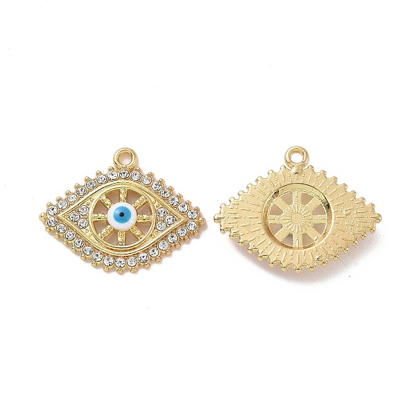 PandaHall Rack Plating Alloy Rhinestone Pandants, with Deep Sky Blue Enamel, Horse Eye Charms, Light Gold, 21x26x3mm, Hole: 1.6mm Alloy..., Clear
PandaHall Rack Plating Alloy Rhinestone Pandants, with Deep Sky Blue Enamel, Horse Eye Charms, Light Gold, 21x26x3mm, Hole: 1.6mm Alloy..., Clear