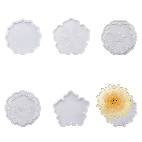 PandaHall Boutigem 6Pcs 6 Style Silicone Flower Cup Mat Molds Sets, Resin Casting Molds, For DIY UV Resin, Epoxy Resin Craft Making, White...
PandaHall Boutigem 6Pcs 6 Style Silicone Flower Cup Mat Molds Sets, Resin Casting Molds, For DIY UV Resin, Epoxy Resin Craft Making, White...