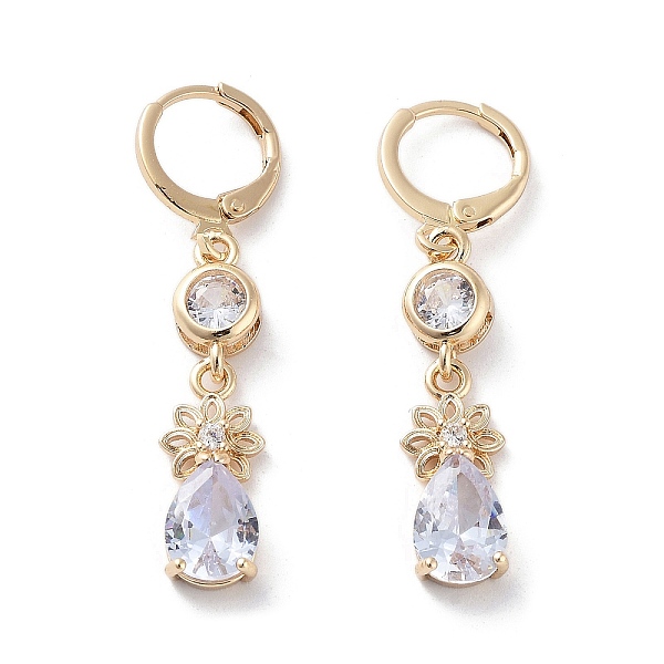 PandaHall Rack Plating Golden Brass Dangle Leverback Earrings, with Cubic Zirconia for Women, Flower, 42x8mm Brass Flower Clear
PandaHall Rack Plating Golden Brass Dangle Leverback Earrings, with Cubic Zirconia for Women, Flower, 42x8mm Brass Flower Clear