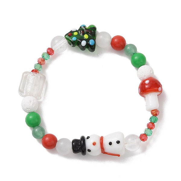 PandaHall Christmas Tree & Snowman & Mushroom Stretch Bracelet, Natural & Synthetic Mixed Gemstone & Lampwork & Acrylic Adjustable Bracelet...
PandaHall Christmas Tree & Snowman & Mushroom Stretch Bracelet, Natural & Synthetic Mixed Gemstone & Lampwork & Acrylic Adjustable Bracelet...