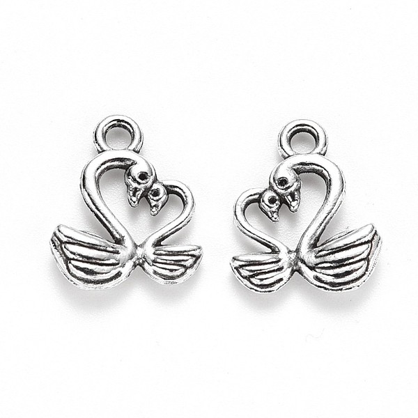 PandaHall Tibetan Style Alloy Charms, Swan, Cadmium Free & Lead Free, Antique Silver, 14.5x12x3mm, Hole: 1.6mm Alloy Other Animal
PandaHall Tibetan Style Alloy Charms, Swan, Cadmium Free & Lead Free, Antique Silver, 14.5x12x3mm, Hole: 1.6mm Alloy Other Animal