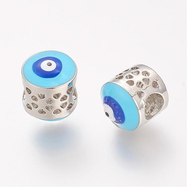 PandaHall Brass Enamel European Beads, Large Hole Beads, Column with Evil Eye, Light Sky Blue, 10x9~10.5mm, Hole: 5mm Brass+Enamel Evil Eye...
PandaHall Brass Enamel European Beads, Large Hole Beads, Column with Evil Eye, Light Sky Blue, 10x9~10.5mm, Hole: 5mm Brass+Enamel Evil Eye...