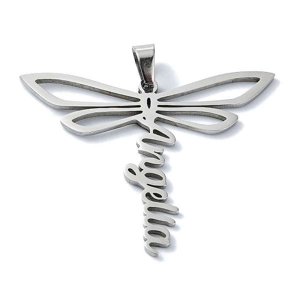 PandaHall 304 Stainless Steel Pendants, Dragonfly with Word Angella Charm, Stainless Steel Color, 36x45x1.5mm, Hole: 7x4mm 304 Stainless...
PandaHall 304 Stainless Steel Pendants, Dragonfly with Word Angella Charm, Stainless Steel Color, 36x45x1.5mm, Hole: 7x4mm 304 Stainless...