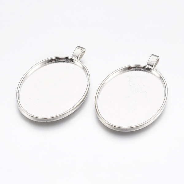 PandaHall Alloy Pendant Cabochon Settings, Plain Edge Bezel Cups, Cadmium Free & Nickel Free & Lead Free, Oval, Platinum, Tray: 39.5x30mm...
PandaHall Alloy Pendant Cabochon Settings, Plain Edge Bezel Cups, Cadmium Free & Nickel Free & Lead Free, Oval, Platinum, Tray: 39.5x30mm...
