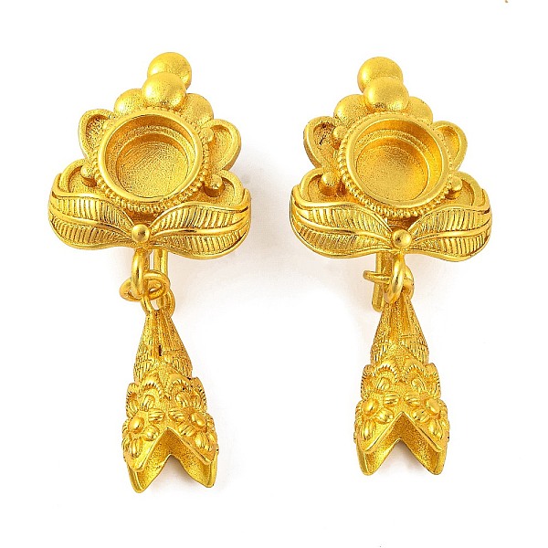 PandaHall Flower Brass Earring Hooks with Round Tray, Lead Free & Cadmium Free, Golden, 46x19mm, Hole: 2mm, Pin: 1mm Brass Flower
PandaHall Flower Brass Earring Hooks with Round Tray, Lead Free & Cadmium Free, Golden, 46x19mm, Hole: 2mm, Pin: 1mm Brass Flower