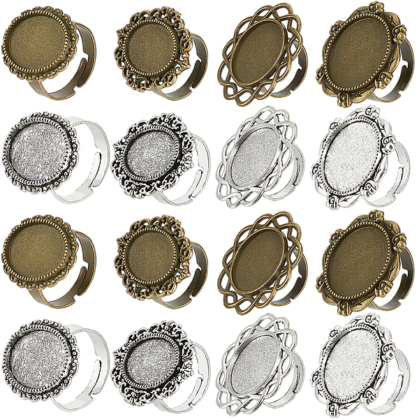PandaHall SUNNYCLUE 16Pcs 8 Style Adjustable Alloy Finger Rings Components, Bezel Cup Ring Settings, Oval & Flower, Antique Silver & Antique...
PandaHall SUNNYCLUE 16Pcs 8 Style Adjustable Alloy Finger Rings Components, Bezel Cup Ring Settings, Oval & Flower, Antique Silver & Antique...