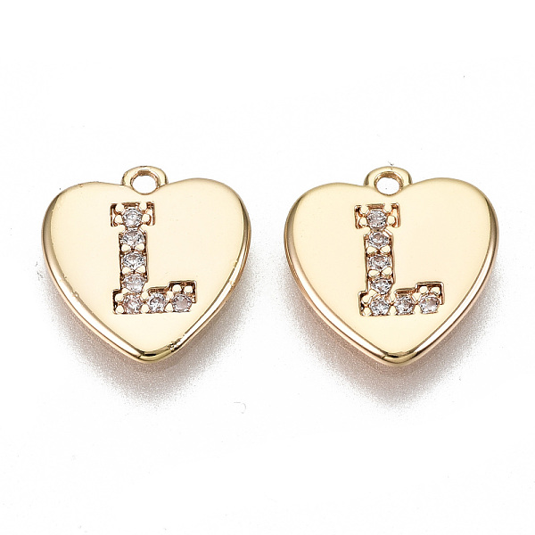 PandaHall Brass Micro Pave Clear Cubic Zirconia Charms, Nickel Free, Real 18K Gold Plated, Flat Heart, Letter.L, 10x10x1mm, Hole: 1mm...
PandaHall Brass Micro Pave Clear Cubic Zirconia Charms, Nickel Free, Real 18K Gold Plated, Flat Heart, Letter.L, 10x10x1mm, Hole: 1mm...