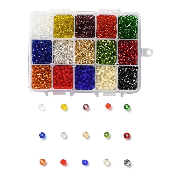 PandaHall 375G 15 Colors Glass Seed Beads, Transparent Colours, Round, Mixed Color, 6/0, 4~5x2.5~4.5mm, Hole: 1.2~1.5mm, 25g/color Glass..., Multicolor
PandaHall 375G 15 Colors Glass Seed Beads, Transparent Colours, Round, Mixed Color, 6/0, 4~5x2.5~4.5mm, Hole: 1.2~1.5mm, 25g/color Glass..., Multicolor