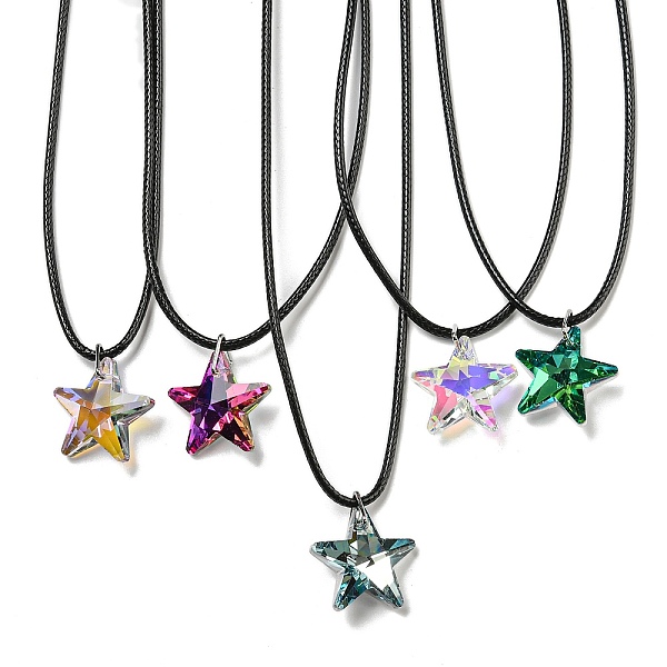 PandaHall Waxed Cord Necklaces, K9 Glass Pendant Necklaces, Star, Mixed Color, 17.72 inch(45cm) Glass Star Multicolor
PandaHall Waxed Cord Necklaces, K9 Glass Pendant Necklaces, Star, Mixed Color, 17.72 inch(45cm) Glass Star Multicolor