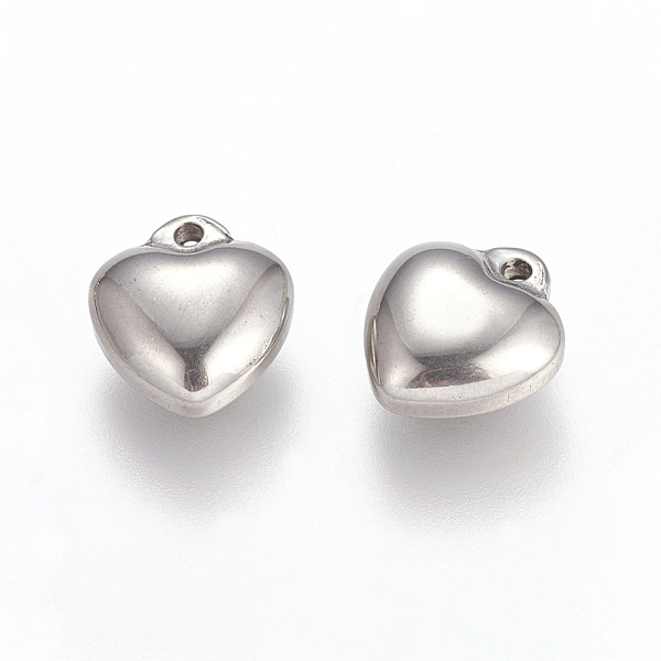 PandaHall 304 Stainless Steel Puffed Heart Charms, Stainless Steel Color, 11x10x6mm, Hole: 1mm 304 Stainless Steel Heart
PandaHall 304 Stainless Steel Puffed Heart Charms, Stainless Steel Color, 11x10x6mm, Hole: 1mm 304 Stainless Steel Heart