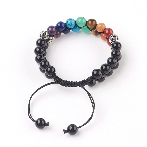 PandaHall Chakra Natural Black Agate Braided Bead Bracelets, with Natural & Synthetic Mixed Stone and Alloy Findings, Antique Silver, 2-3/8...
PandaHall Chakra Natural Black Agate Braided Bead Bracelets, with Natural & Synthetic Mixed Stone and Alloy Findings, Antique Silver, 2-3/8...