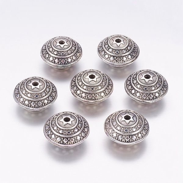 PandaHall Tibetan Style Alloy Beads, Saucer, Antique Silver, Lead Free & Cadmium Free & Nickel Free, 16x23mm, Hole: 2mm Alloy Flat Round
PandaHall Tibetan Style Alloy Beads, Saucer, Antique Silver, Lead Free & Cadmium Free & Nickel Free, 16x23mm, Hole: 2mm Alloy Flat Round