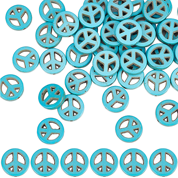 PandaHall SUNNYCLUE 5 Strands Synthetical Turquoise Beads Strands, Peace Sign, Dark Turquoise, 15x4mm, Hole: 1mm Synthetic Turquoise Peace...
PandaHall SUNNYCLUE 5 Strands Synthetical Turquoise Beads Strands, Peace Sign, Dark Turquoise, 15x4mm, Hole: 1mm Synthetic Turquoise Peace...