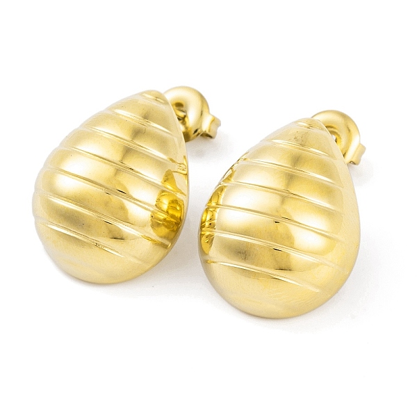 PandaHall Ion Plating(IP) 304 Stainless Steel Stud Earrings for Women, Stripe Teardrop, Real 18K Gold Plated, 20x16mm 304 Stainless Steel...
PandaHall Ion Plating(IP) 304 Stainless Steel Stud Earrings for Women, Stripe Teardrop, Real 18K Gold Plated, 20x16mm 304 Stainless Steel...