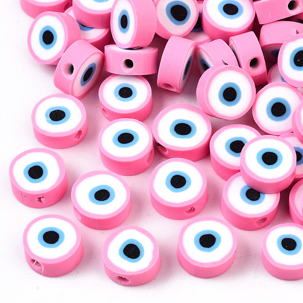 PandaHall Handmade Polymer Clay Beads, Flat Round with Evil Eye, Hot Pink, 9~10x3.5~4.5mm, Hole: 1.5mm Polymer Clay Evil Eye
PandaHall Handmade Polymer Clay Beads, Flat Round with Evil Eye, Hot Pink, 9~10x3.5~4.5mm, Hole: 1.5mm Polymer Clay Evil Eye